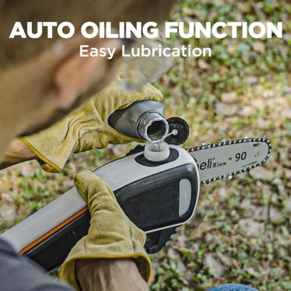 Electric Litheli U20 Pole Saw Tree Trimming 8'' Cordless Pruner 27.5ft/s Cutting Speed with 2.5Ah Battery & Extendable Pole