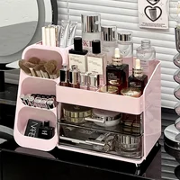 Desktop cosmetics storage box, compartmentalized drawers, high-end makeup brush bucket, dressing t 1
