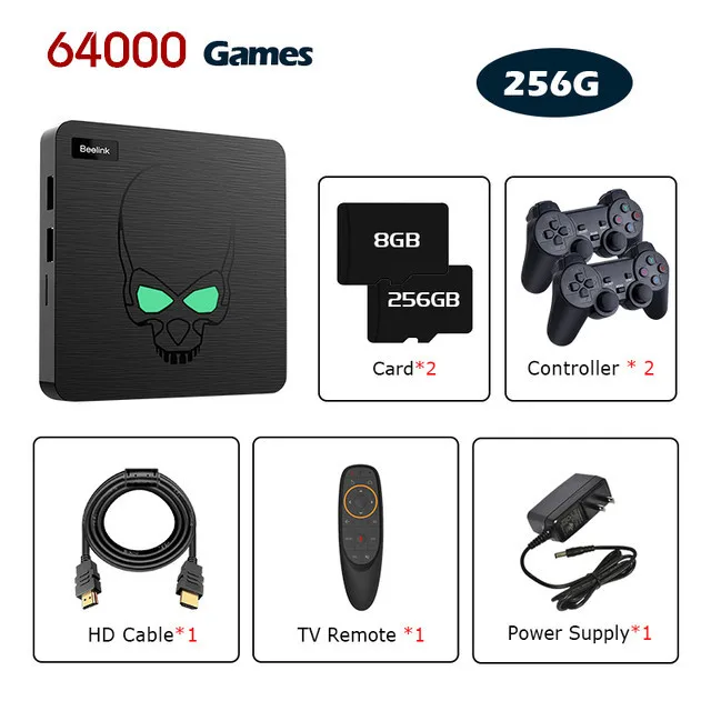 Nový beelink super konzole X král retro video hra konzolami s 64000+ hry WIFI 6 pro PSP/PS1/N64 tv/game skříňka s regulátor