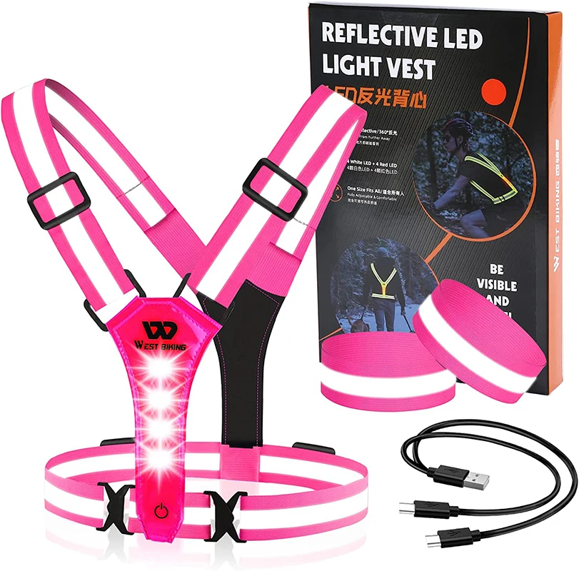 Laufende Licht Weste USB Lauf Reflektierende Getriebe Licht LED