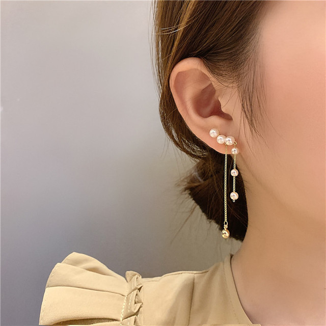 Geometric Simple Temperament Pearl Earrings Rhinestones Women's Gift Earrings Fashion Jewelry bijoux femme Gift