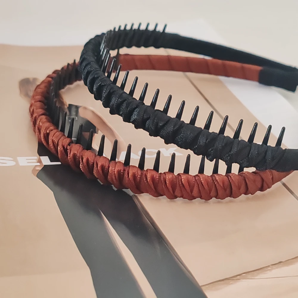 2pc Cute Plastic Black Brown Toothed Anti-skid Headband Women Girls Hair Bands Elegant Washface Hairband Hair Accessories
