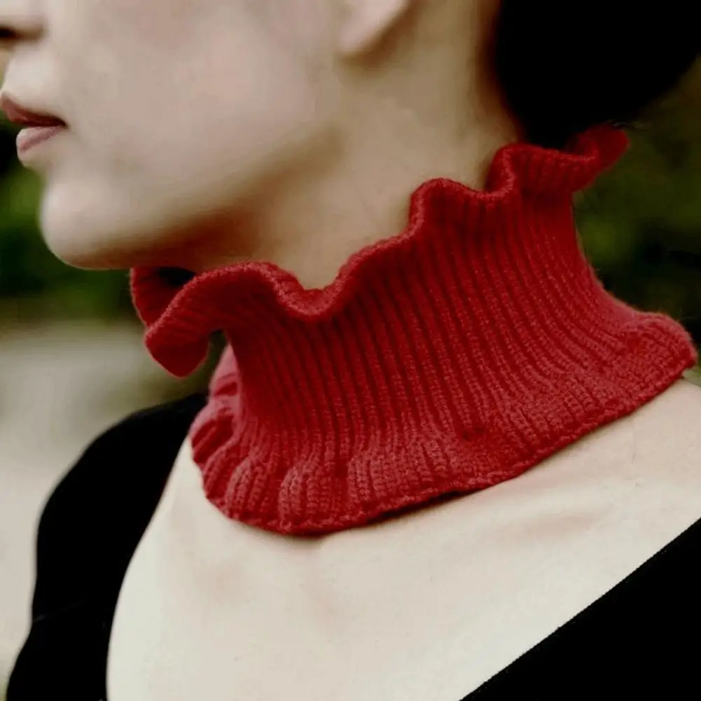 

Reusable Neck Scarf High Elastic Knitted Neck Scarf Dual Use Sheer Trim Hair Band for Women Solid Color Headgear Winter Fashion