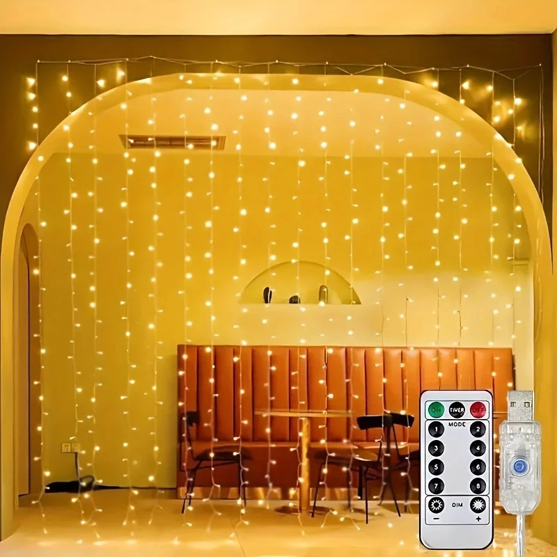 6M/4M/3M/2M/1M Vorhang Lichterketten USB 8 Modi Festival LED Licht Weihnachten Hallowmas Neujahr Indoor Hochzeit Party Dekoration