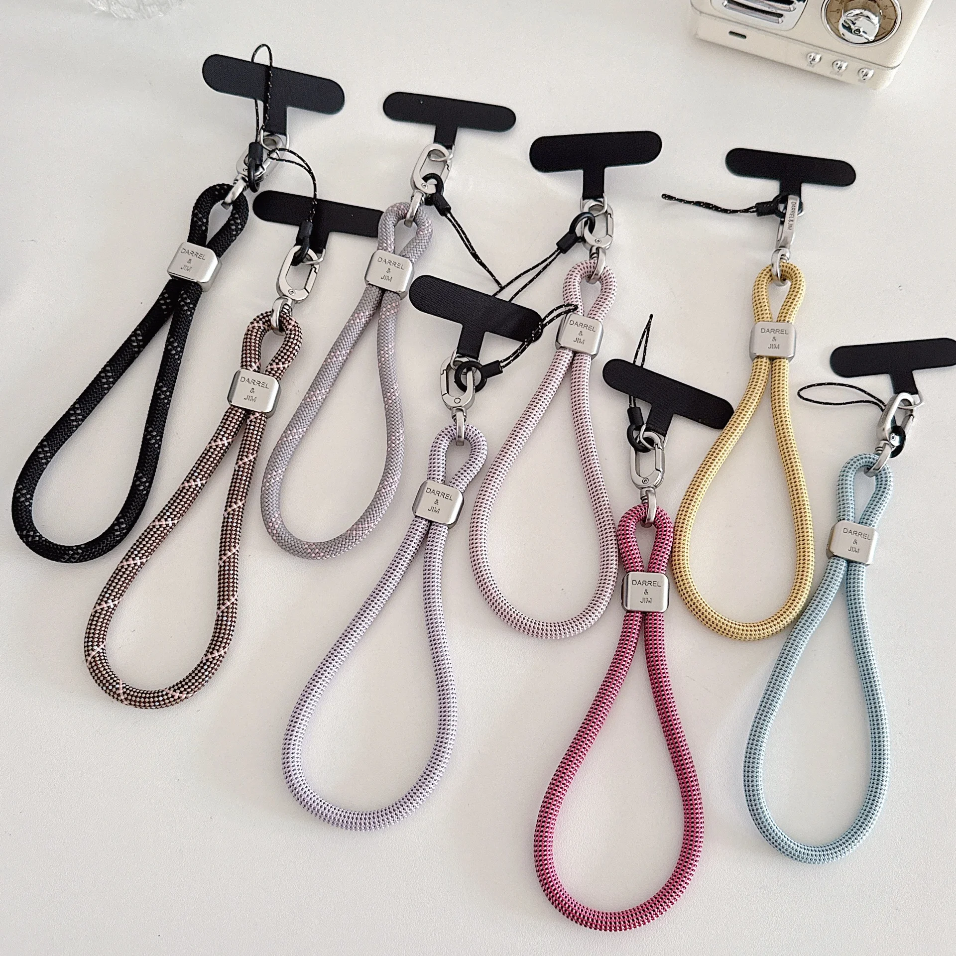 Universal Adjustable Nylon Phone Lanyard with Metal Clip and Patch