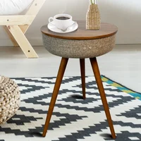 Table basse de chargement sans fil intelligente, Audio stéréo Bluetooth, Table d'appoint de canapé, Table basse de musique avec chargeur USB 1