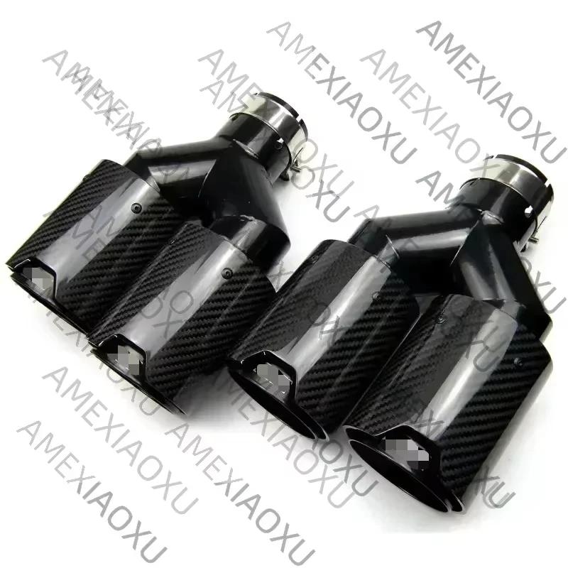 One Left One Right Dual Carbon Fiber Universal M Performance Exhaust Pipe End Muffler Tips For B 5 Series F10 X3F25 X4 X5 F15