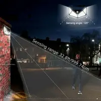 1-4 pièces applique murale LED solaire, 100 LED lumières de capteur de mouvement extérieur lampe murale solaire étanche pour clôture de jardin cour voie escaliers 4