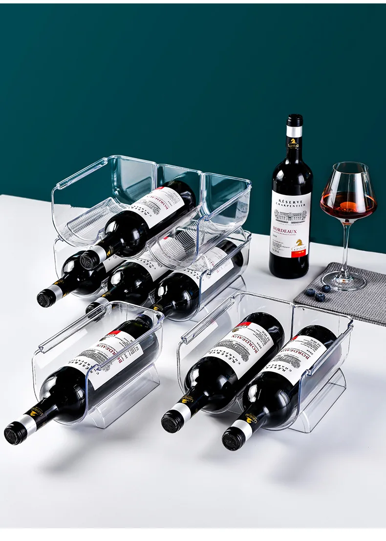 DBALL 3 Pièces Range Bouteille Frigo Range Bouteille vin Rangement Casier À  Vin Empilable Organisateur de Canettes de Bière pour Cuisine Rangement  Réfrigérateur Placard Bureau (3 Couleurs) : : Cuisine et Maison