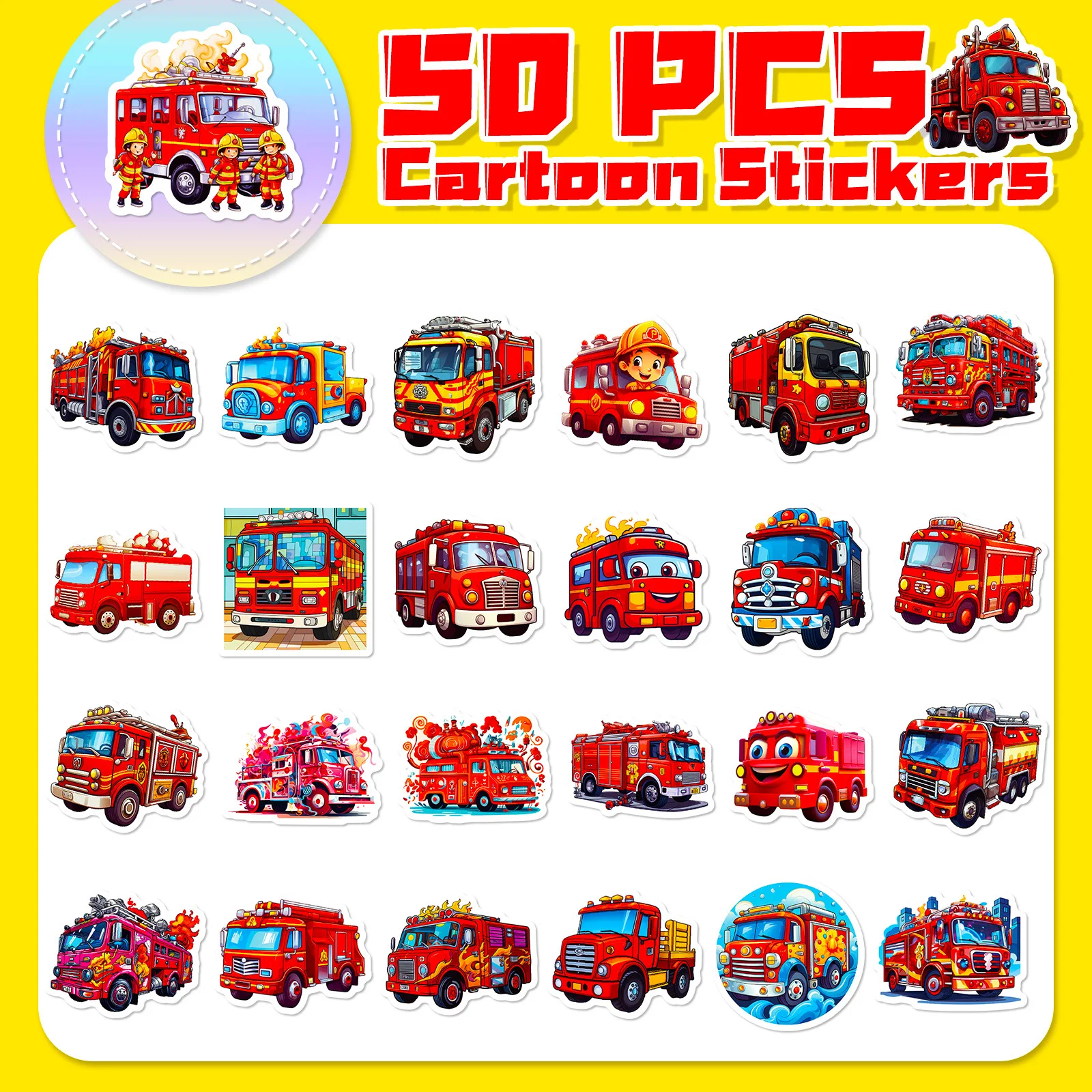 Firefighter-Themed Sticker Set for Creative DIY Projects