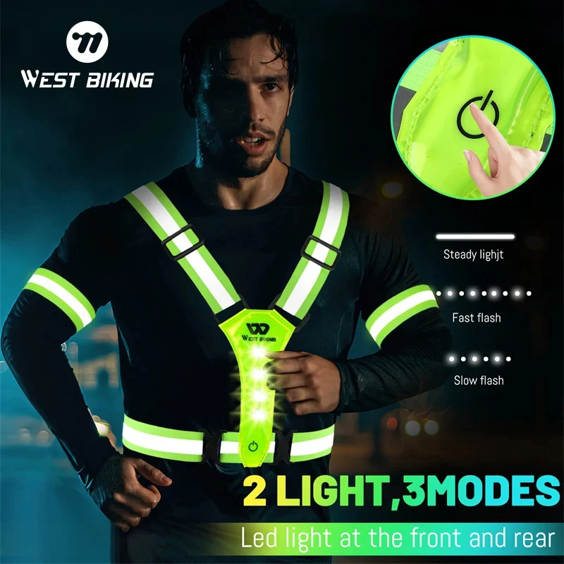 Gilet de sécurité LED avec bande réfléchissante pour la course à pied, le cyclisme, gilet élastique réglable pour l'extérieur | Leroy Merlin