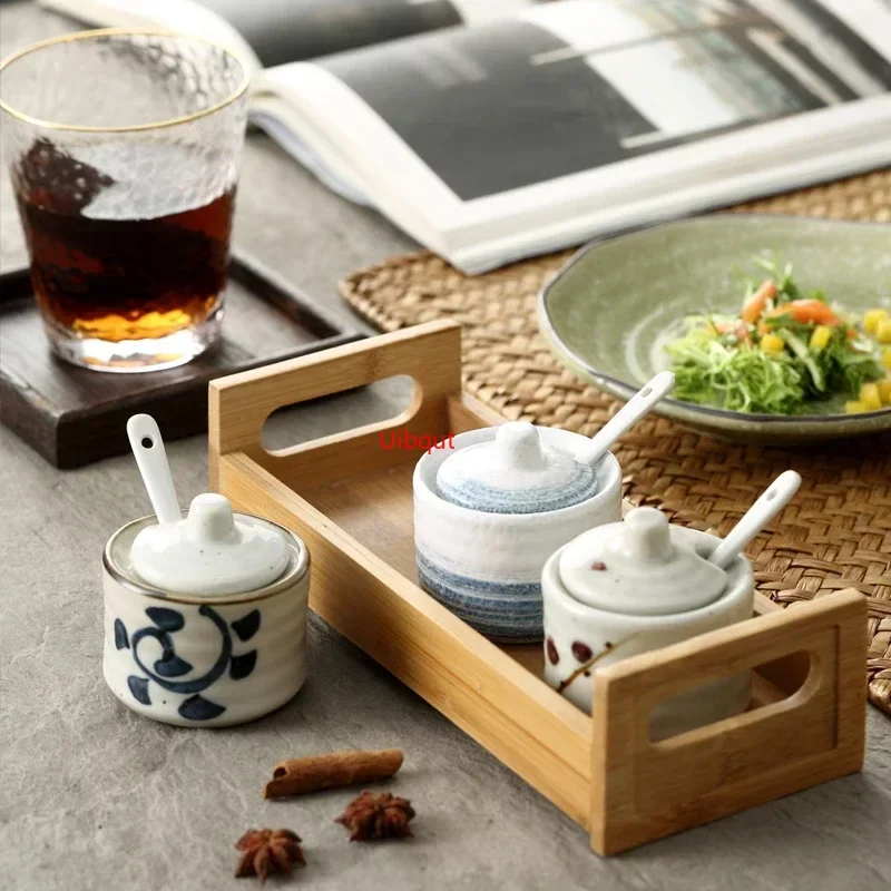 Japanese tank creative seasoning can ceramic seasoning tank kitchen ware storage bottles and jars bottle glass bottle jars ceramic storage jar spice storage box