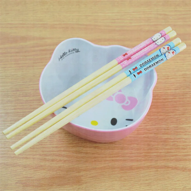 

Hello Kitty Cartoon Household Wooden Chopsticks Bamboo Chopsticks Cute Hotel Non Slip Chopsticks Tableware Student Tableware