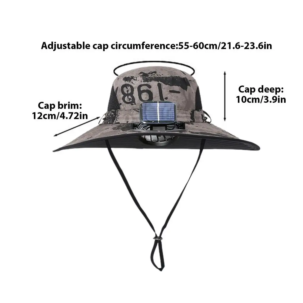 Fishing Hat With Solar Fan Hat With Rechargeable Fan Lightweight Fishing Hats Outdoor Sunshade For Mountaineering Outdoor
