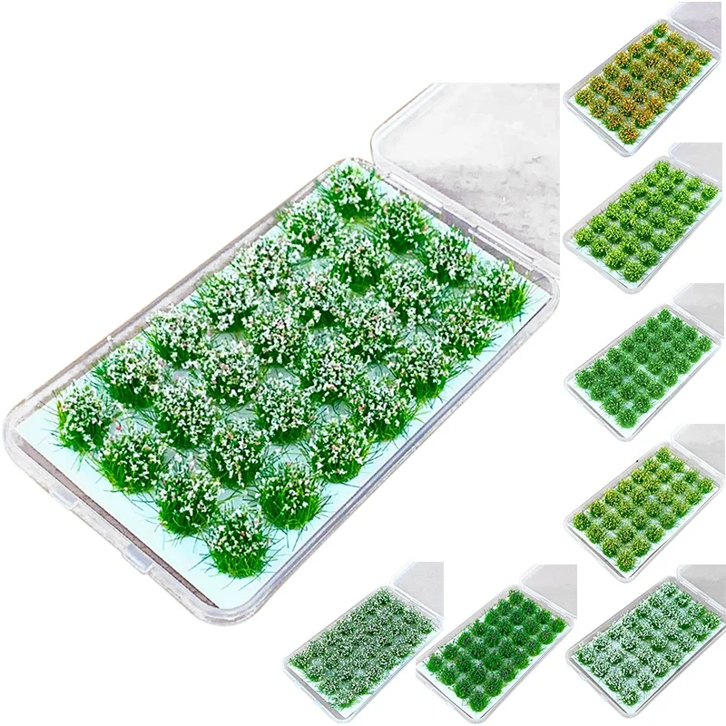 식물 녹색 잎 꽃 클러스터 모델 기차 모델, DIY 재료 재료, 테이블 장면 모래 장난감, 1 박스 28 개