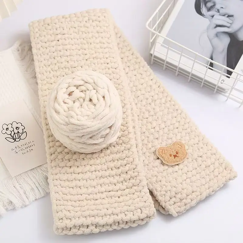 6pcs 600g Chenille Knitting Yarn Soft Cotton Yarn Ice Strip Line DIY Thick Wool Yarn for Handmade Knitting Scarf Blanket Thread 4