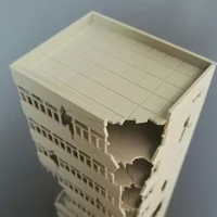 Hot 1/144 Outland Models Railway Scenery City Ruin Building Abandoned Tall Office N Scale model toys children's christmas gifts 2