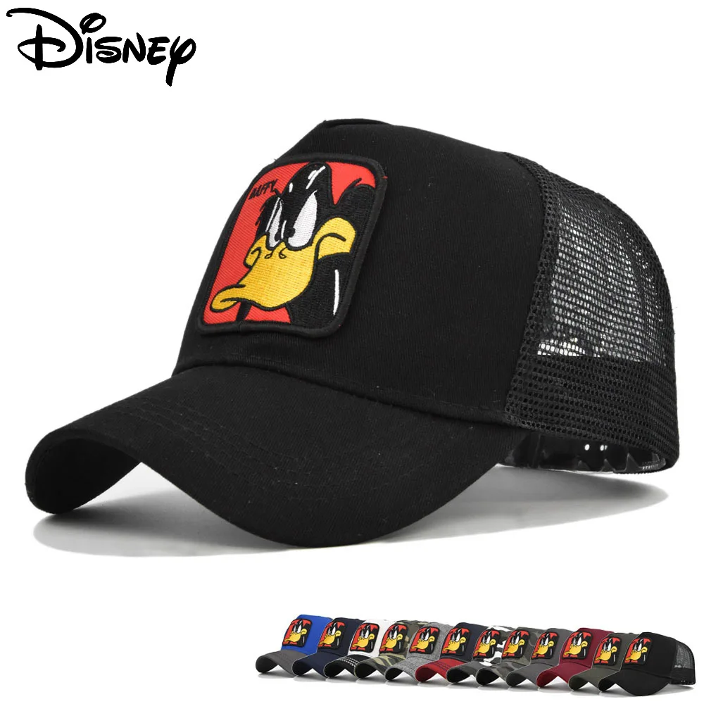 

Adult Embroidered Baseball Cap Donald Duck Embroidered Cap Breathable Mesh Peaked Cap Curved Brim Sun Hat