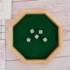 Octagonal Dice Tray Wooden/PU Dice Storage Box Board Game RPG Dice Box Key Wallet Coin Tray Desktop Storage Box 1