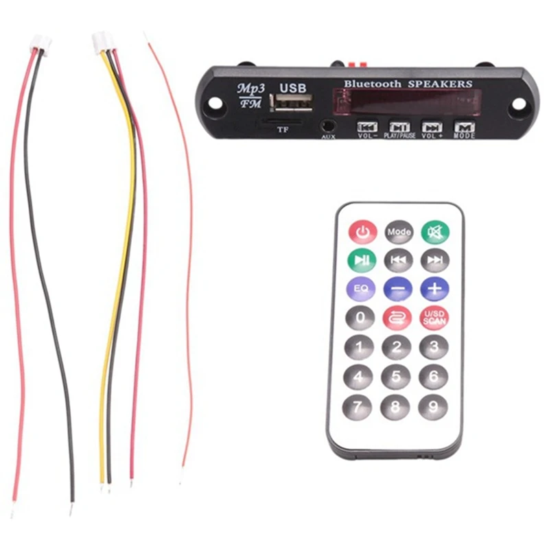 Bluetooth MP3 5.0 Decoder Board DC 5V 12V Car FM Support TF USB AUX For Car Phone