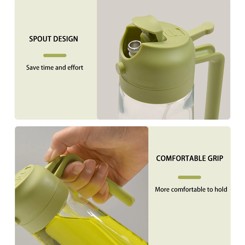 Oil Sprayer 2 In 1 Oil Spray Bottle With Pour Spout Cooking Kitchen Olive Oil Camping BBQ Baking 450/600ml
