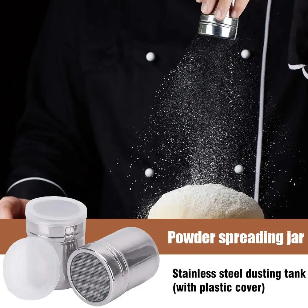 

Chocolate Shaker Lid Stainless Steel Icing Sugar Flour Cocoa Powder Coffee Sifter Cooking Tool Herb Spice Tools