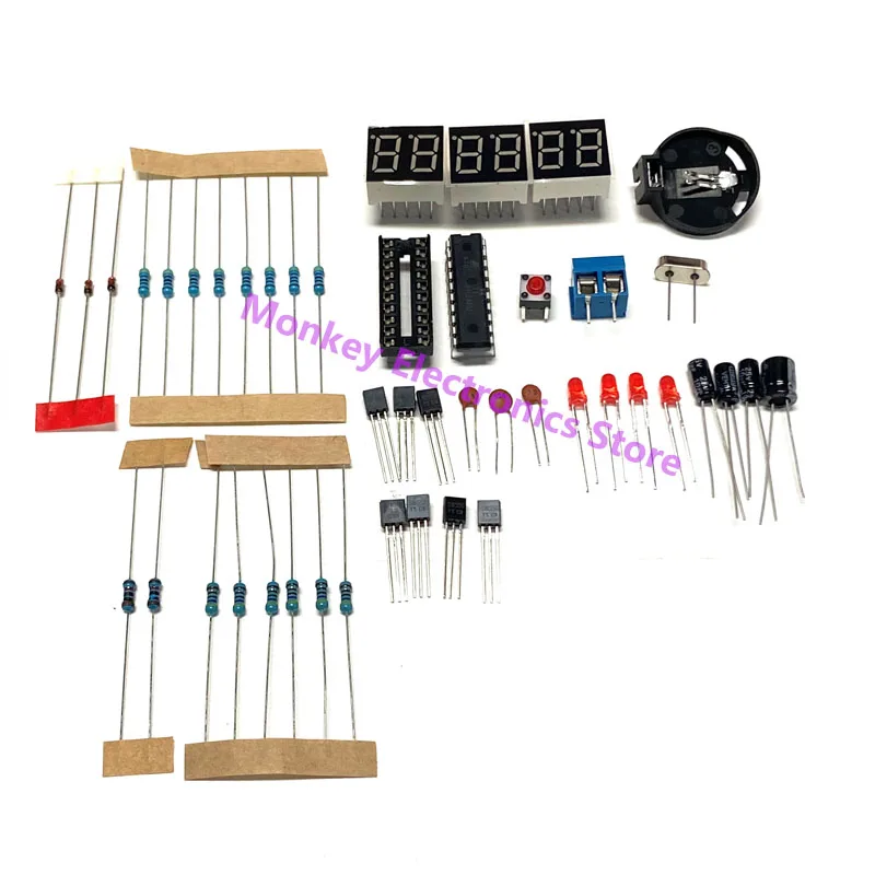 K Elettronico Fai-da-te Orologio Microcontrollore LED K Fai-da-te Parti Di Montaggio E K Di Saldatura Orologio Digale - Foto 3