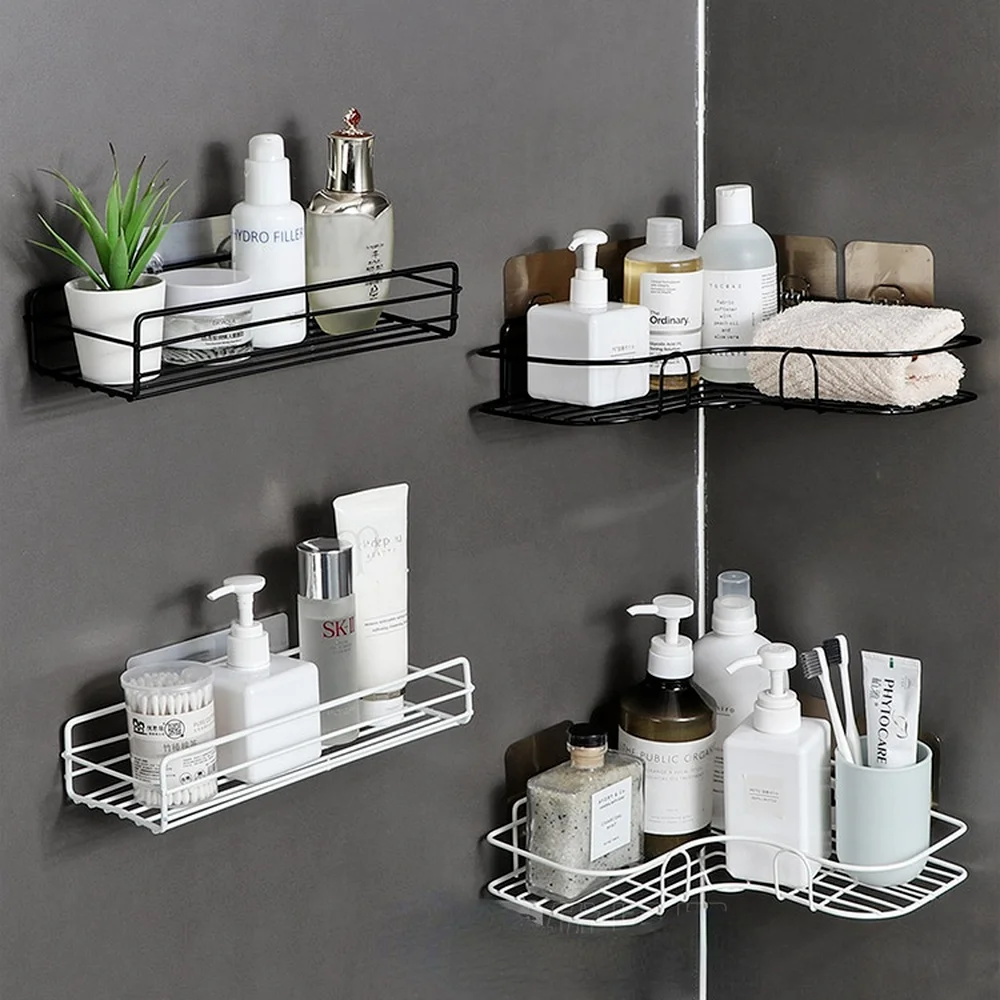 Punch-free bathroom shelf storage organizer shower wall shelf storage box kitchen basket bathroom accessories 1PC WJ102813 bathroom shelf shower shelf bathroom storage shelf storage shelf bathroom accessories