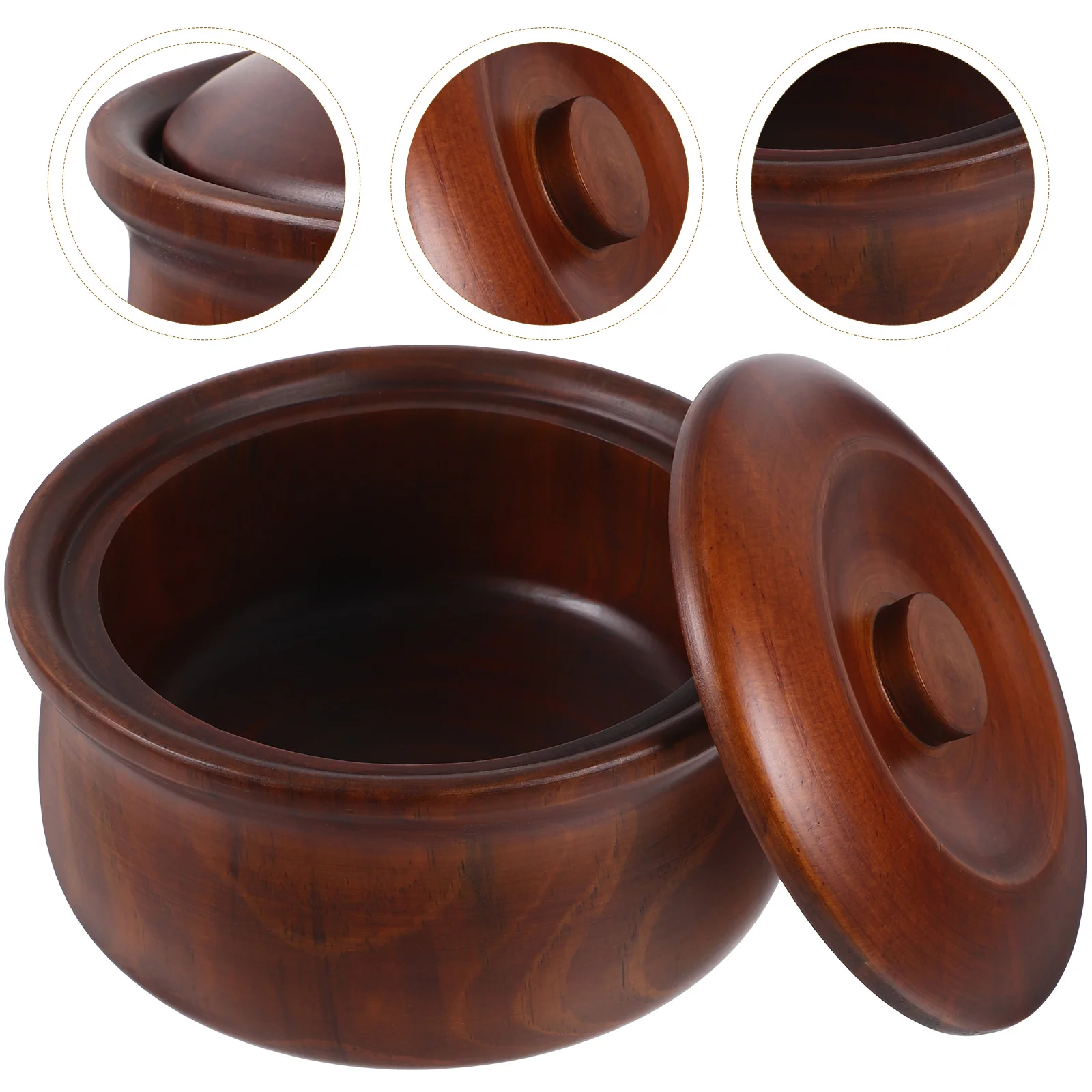 

Wood Bowl with Lid Serving Dishes Wood Serving Platter Fruit Plate Bowl Appetizer Snack Tray Fruits Bowl for Home Store