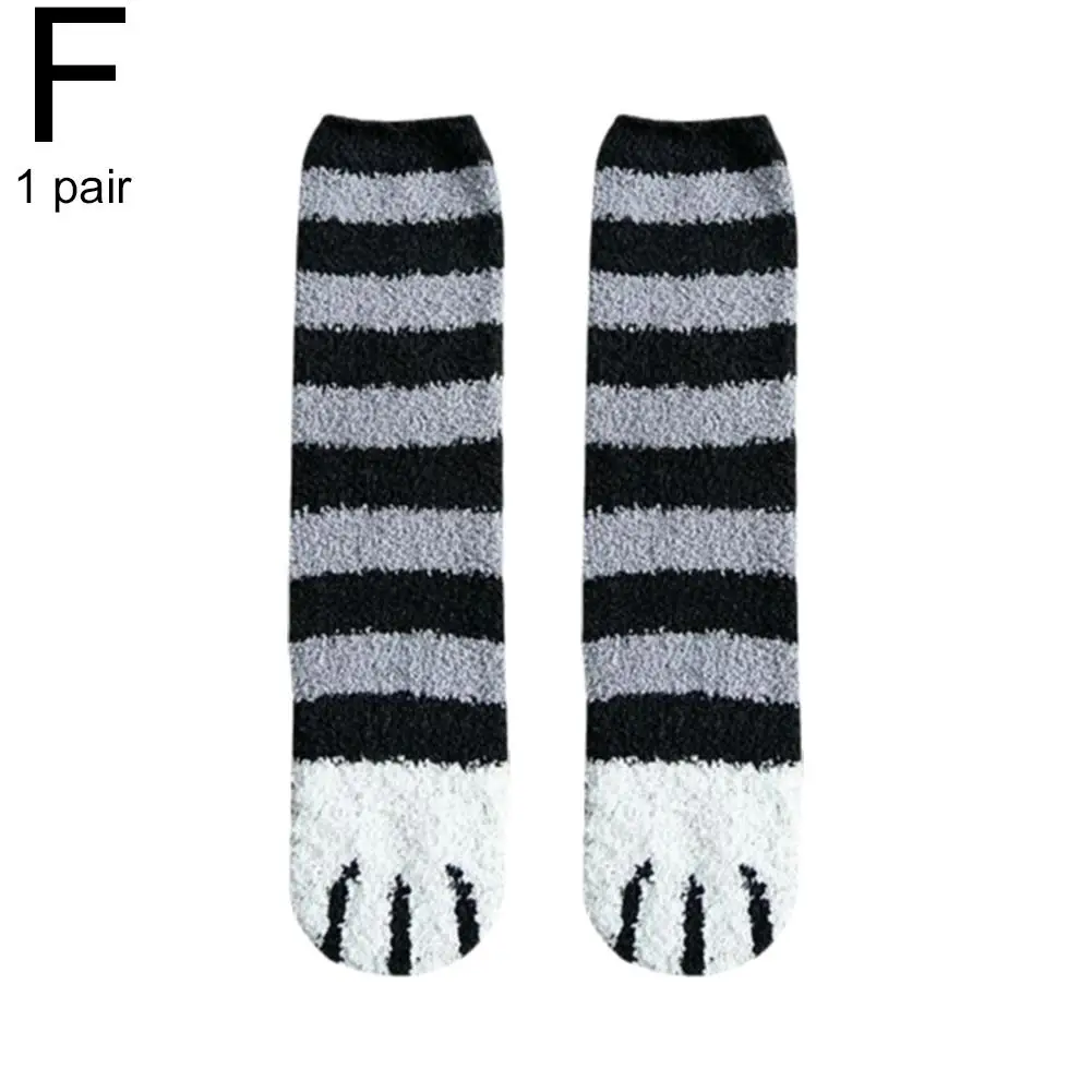 Herbst Winter Korallen Samt Socken Lustige Nette Stil Tier Katze Pfote Cartoon-Muster Frauen Baumwolle Socken Hause Boden Socken – Detail 31