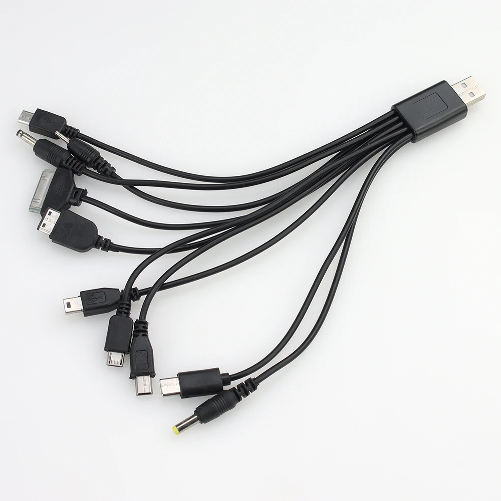 다기능 USB 데이터 와이어 코드, 10 인 1 멀티 헤드 충전 충전 케이블 500 개