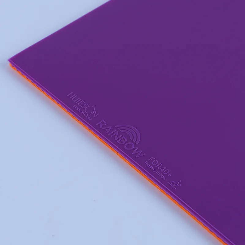 Huieson 5 Farben Buntes Tischtennis-Gummiplatte Regenbogen 2,0 mm Grün Blau Gelb Lila Rosa Ping-Pong-Gummi für das Training – Detail 12