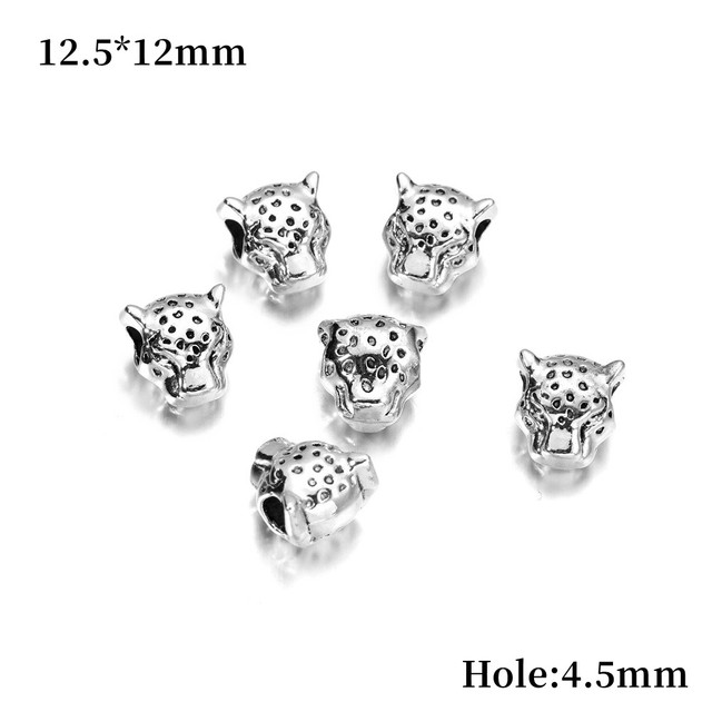 Gold Charm Beads Buddha Sparta leopard Lion Heads Spacer Beads Supplies For Jewelry Finding Making DIY Bracelet