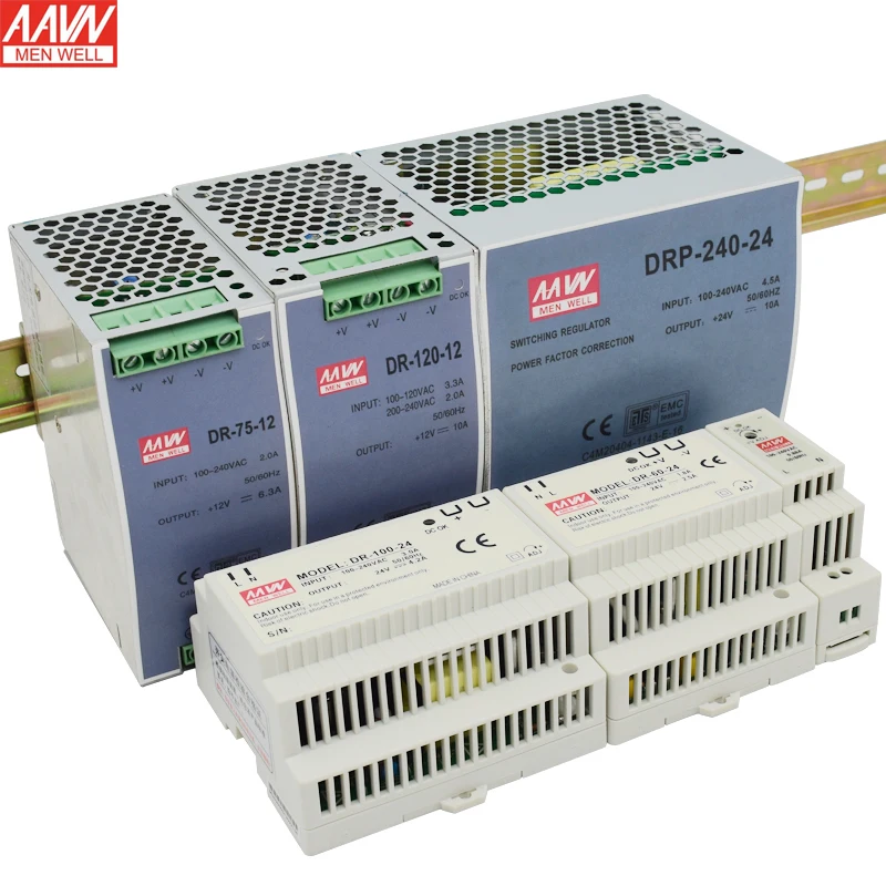 Рельсовый импульсный источник питания DR-15 DR-60 DR-75 DR-100 DR-120 DR-240 12 в-24 в DC |