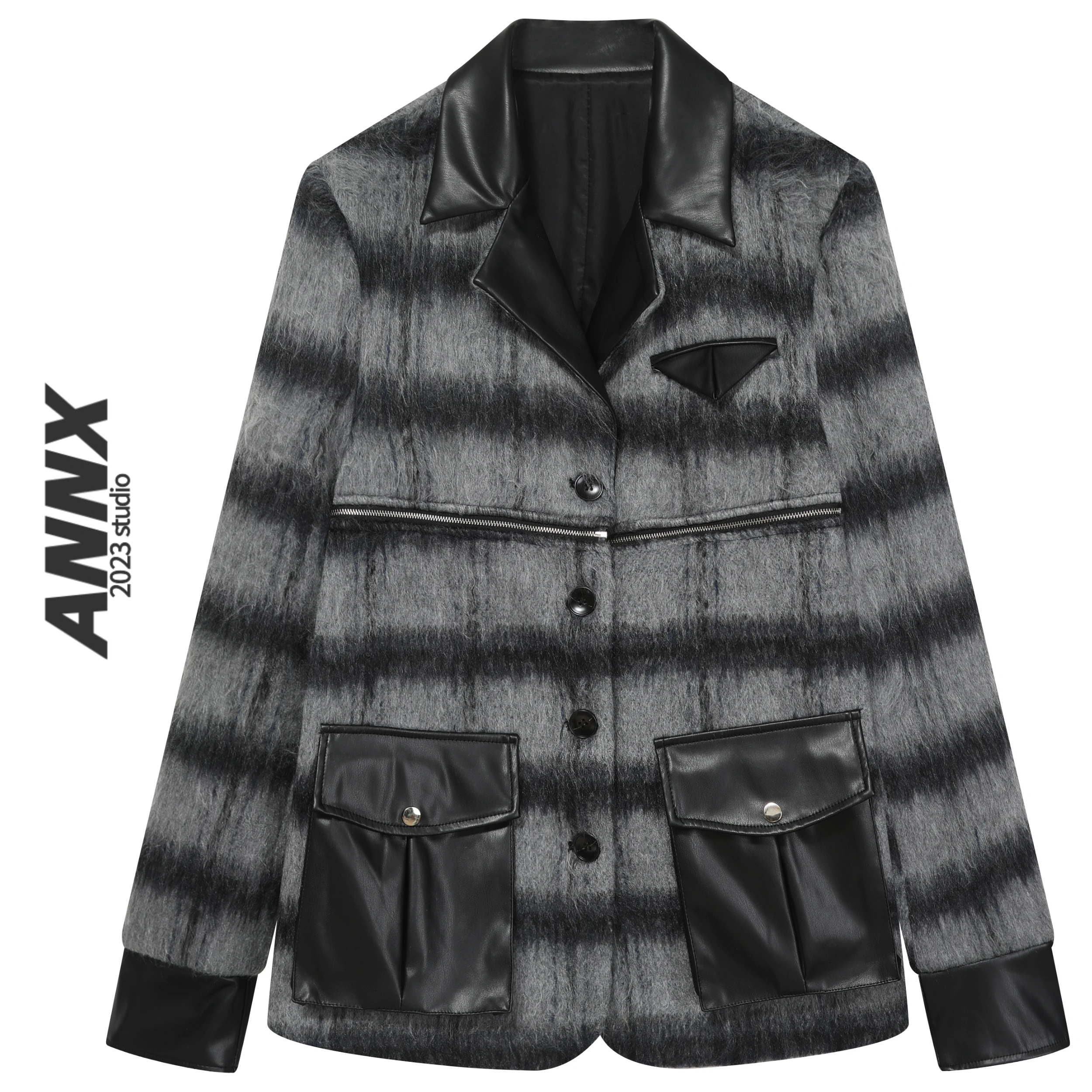 

SuperAen 2023 Autumn/Winter Vintage Wool Plaid Coat New Korean Design Detachable Wool Jacket Coat