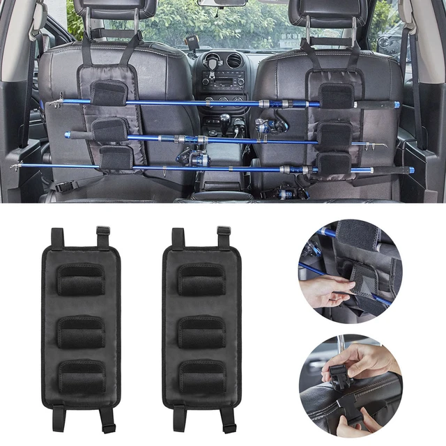 2pcs/Set Auto Car Backseat Fishing Rod Holder Vehicle Fish Pole Organizer Carrier  Interior Tie Strap