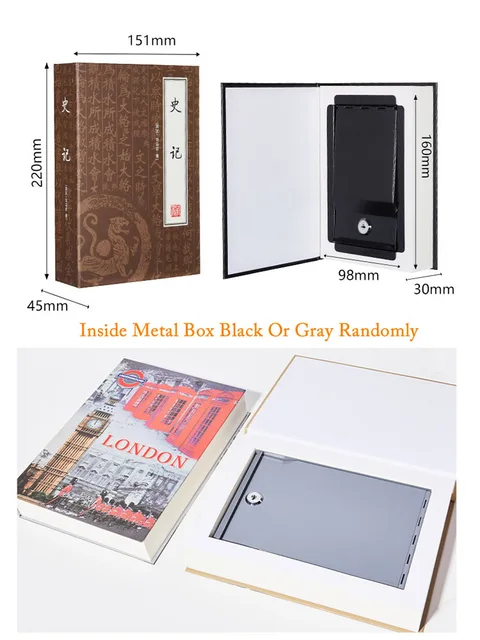 Hidden Safe Box Sight Secret Book Hidden Security Safe Box Code Lock Money Jewelry Watch Stash Compartment Classic Book Style 2