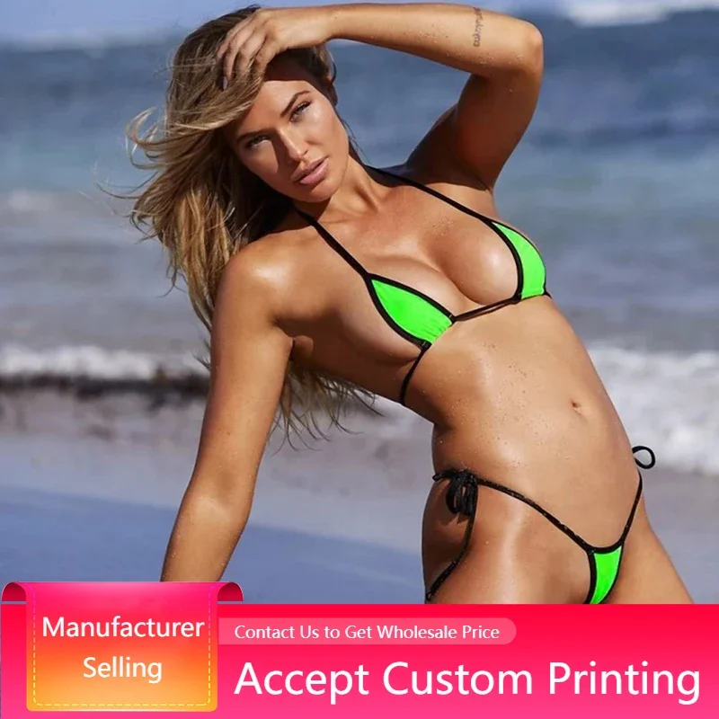 

Micro Mini String Bikini Set Strappy Swimsuit Female Vintage Knitting Swimwear Women 2022 Bikini Woman Sexi Bikini Girl