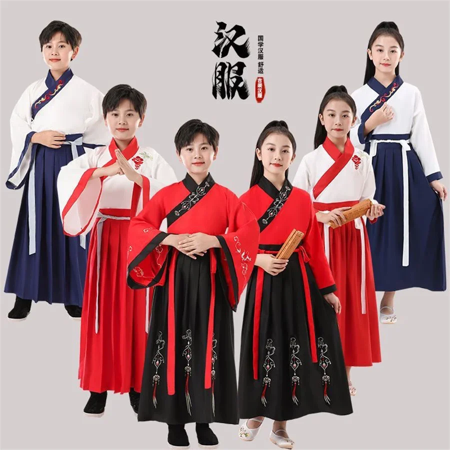 Hanfu Dress Ancient Chinese Costume Kids Children Clothing Folk Dance Performance Christmas Traditional Dresses For Boy and Girl flapper dance girl midjourney ai artwork socks sock man christmas funny socks woman hiking boots