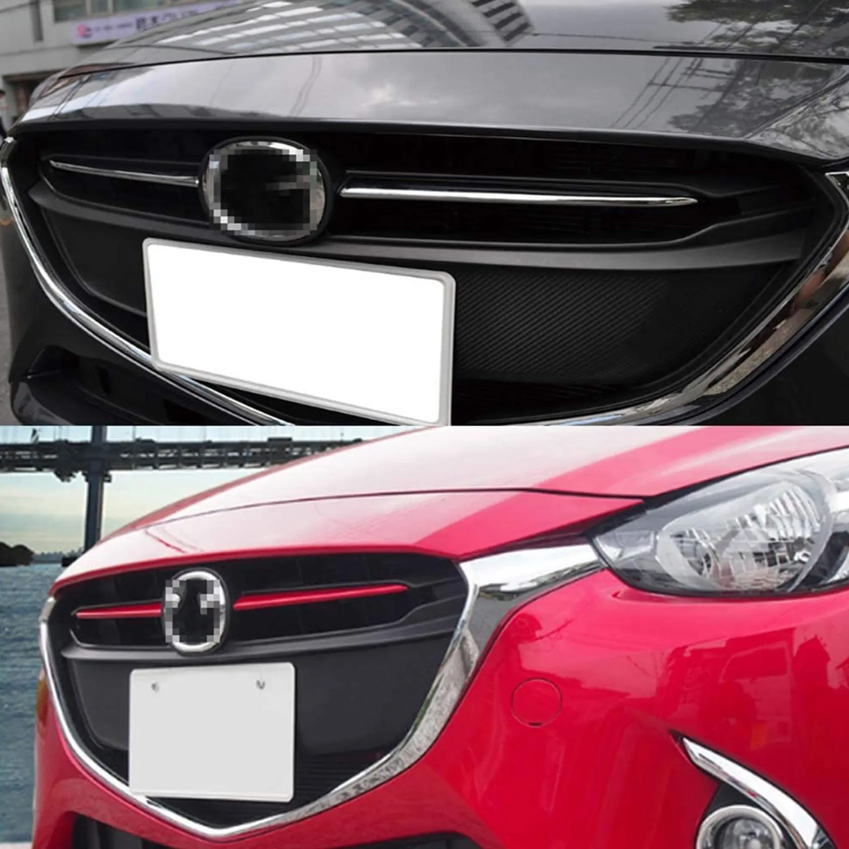 ڵ Ʈ ׸ ׸ Ŀ Ʈ  for Mazda 2 Demio 2015-2017 DJ DL Mazda2 Hatchback Sedan Styling Red