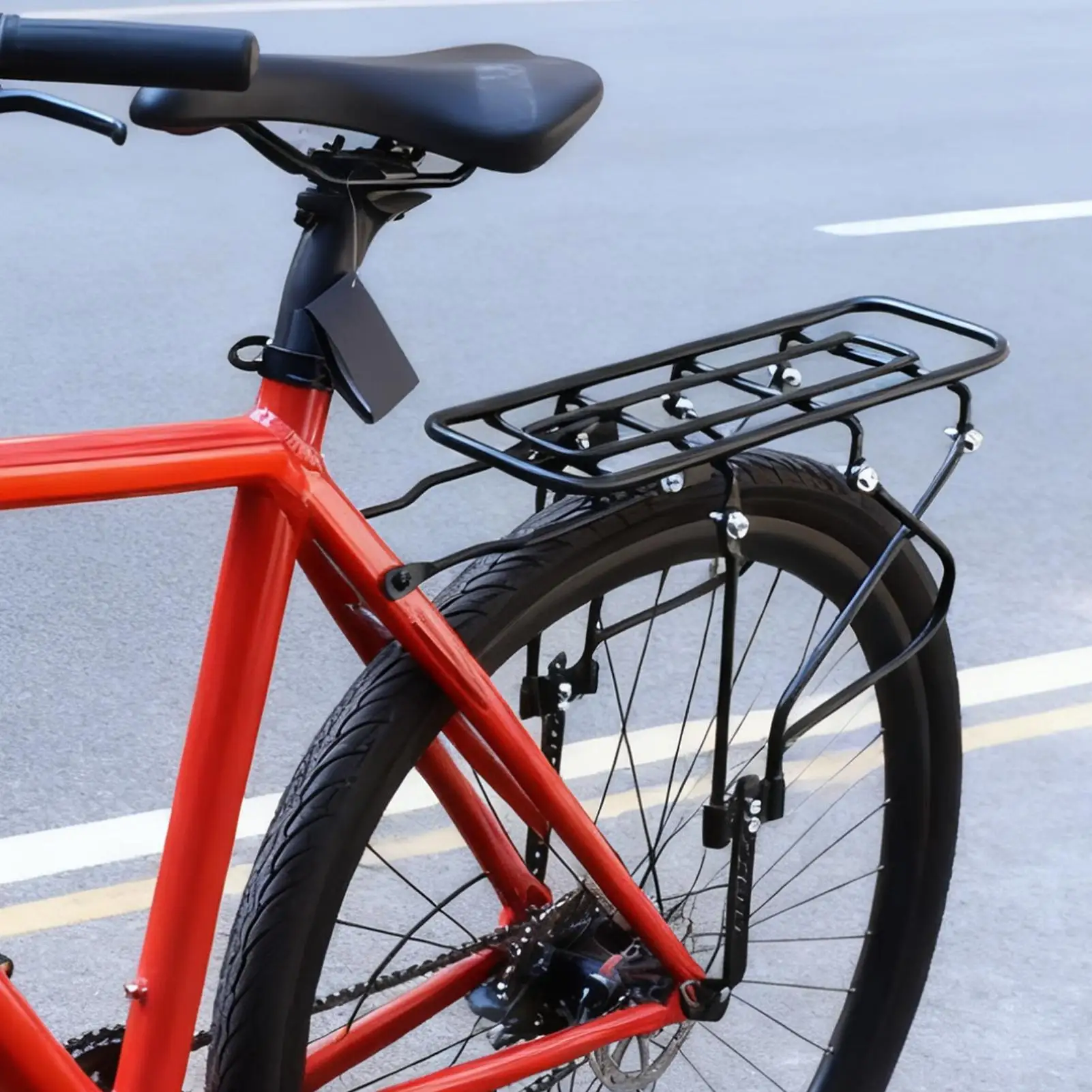 Lightweight Bicycle Rear Rack Rear Bicycle Rack 200kg Capacity Heavy Duty Holder Adjustable Steel ...