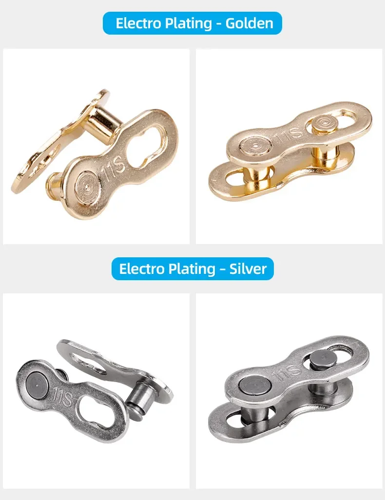 Description Picture 4 of item6 Pairs Bicycle Quick Link& Release for 1/6/7/8/9/10/11/12 Speed Chain Reusable Carbon Steel Missing Link Silver Gold Connector