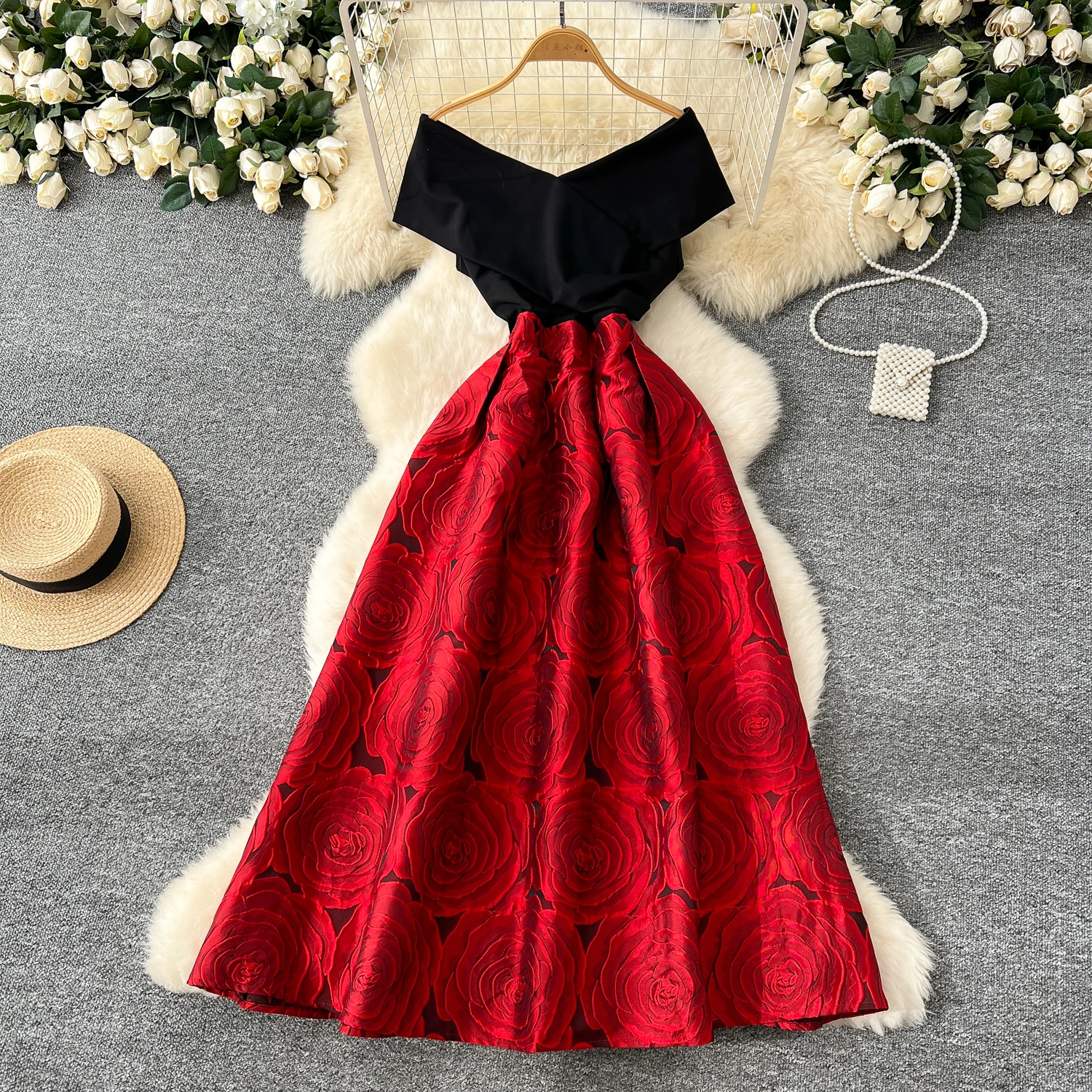 未使用品♡JACQUARD HEPBURN DRESS IVORY M JACQUARD HEPBURN DRESS IVORY - BIRTHDAY BASH