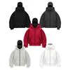 Streetwear Couple Tops Gothic Balaclava Integrated Hoodie Y2k Winter Men Soild Color Ninja Pullover Hip Hop Splicing Sweatshirt 1