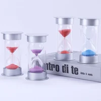 5/10/15/20/30/60 Minutes Mini Silver Lid Hourglass Children Do Homework Clean Teeth Timer Drop Proof Sand Clock Home Ornaments 1