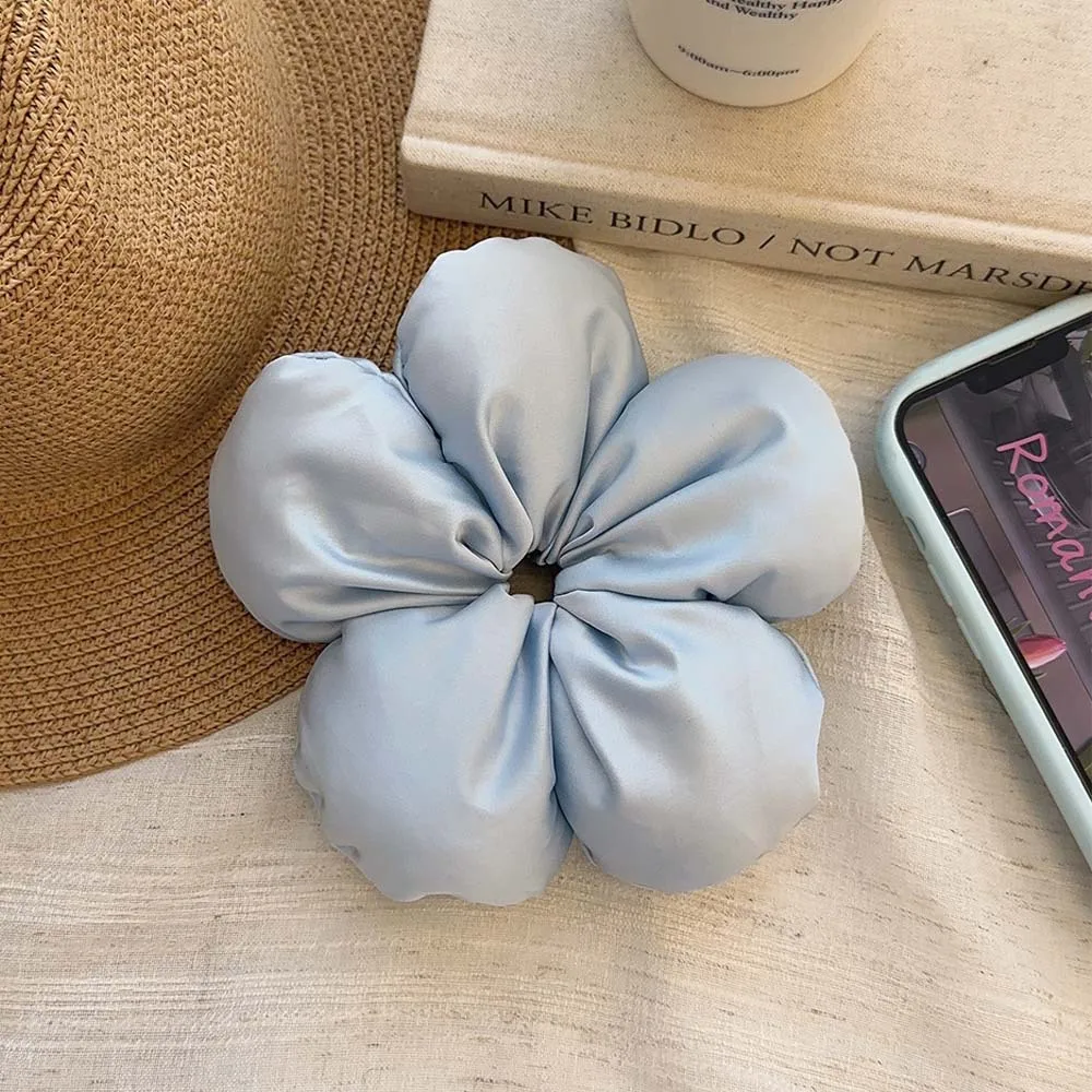 여성을위한 패션 대형 실크 Scrunchies 한국어 탄성 헤어 넥타이 포니 테일 고무 밴드 헤어 넥타이 포니 테일 홀더
