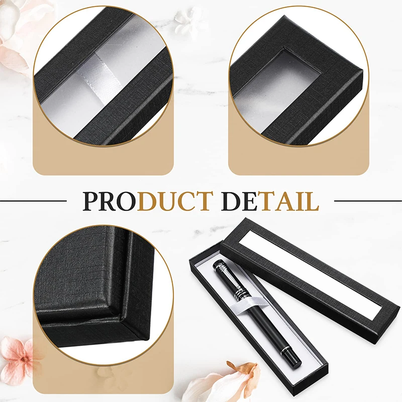 12Pcs Pen Gift Box Empty Pen Cases with Clear Lid Display Christmas Gift Packing Business Birthday Souvenir Office Supplies pencil cases