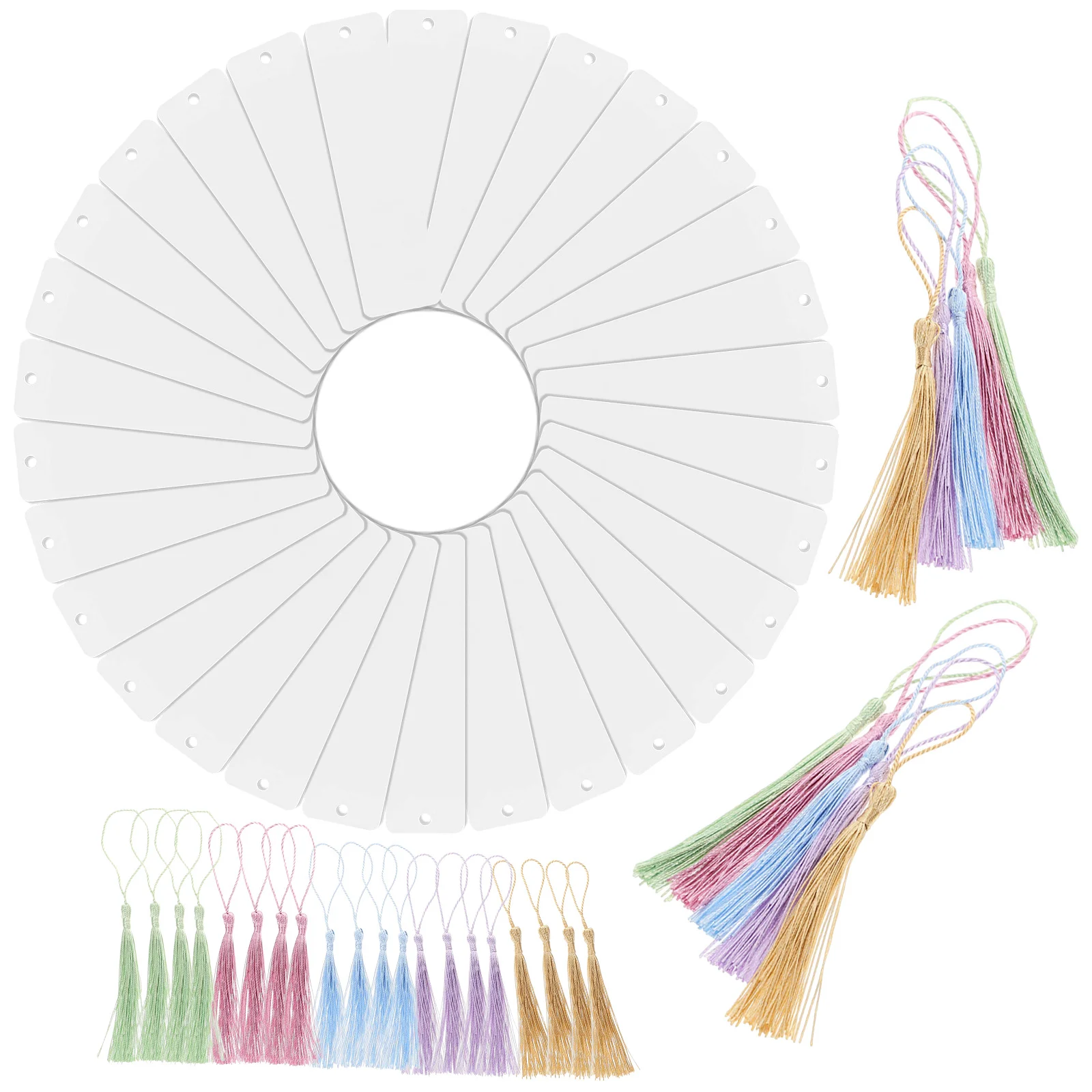 Marcadores Acrílicos Claros com Borlas Marcadores em Branco 30 Conjuntos marcadores acrilicos claros com borlas marcadores em branco 30 conjuntos 01
