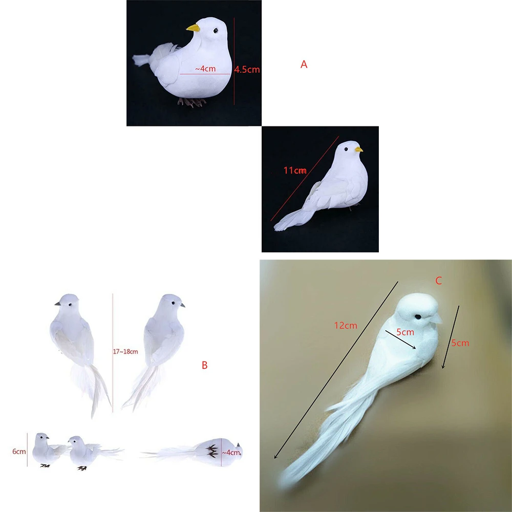 Dove Model Artificial Birds Imitation Animal Simulation Grey Pigeon Gift Photography Props Party Wedding Supply Home Decoration ornament crafts resin crafts resin wedding buttons