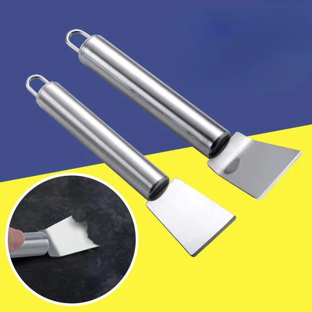 Multifunctional Stainless Steel Kitchen Cleaning Spatula Scraper Ice  Defrosting Remover Oil Stain Cleaning Tool Kitchen